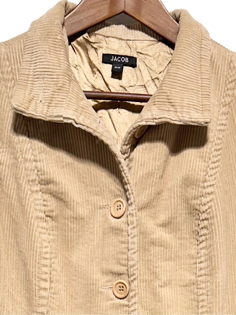JACOB Corduroy Coat Neutral Minimalist CBK Quiet Luxury Coat - Picture 3 of 9